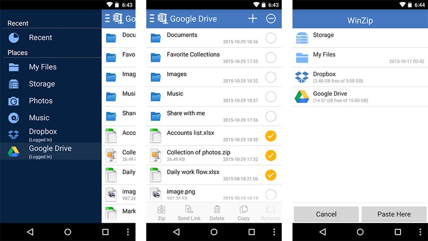 Aprire file ZIP e RAR su Android con Winzip