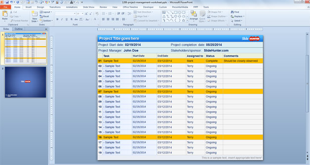 Template PowerPoint Gratis per la Presentazione di Progetti - Project Plan Template