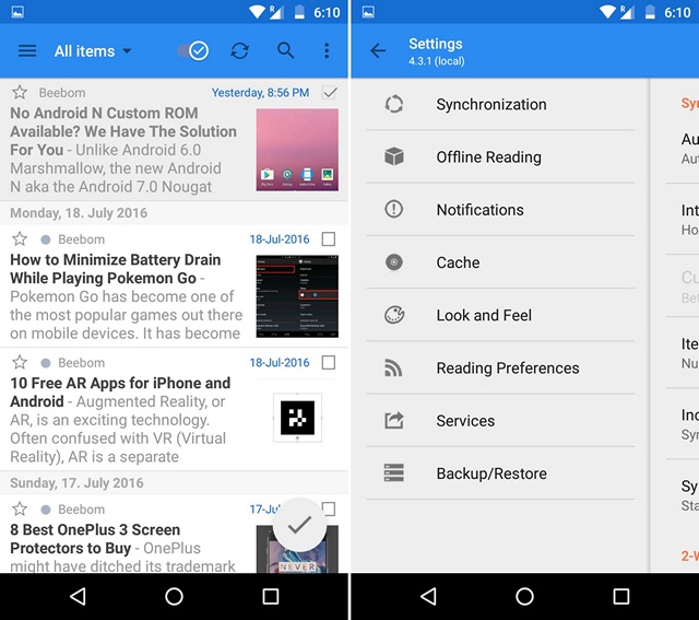 Le Migliori 5 App RSS Reader per Android - gReader