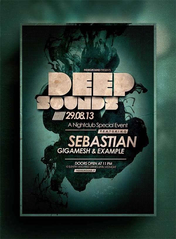 Template per Flyer in PSD da Scaricare Gratis - Deep Sounds