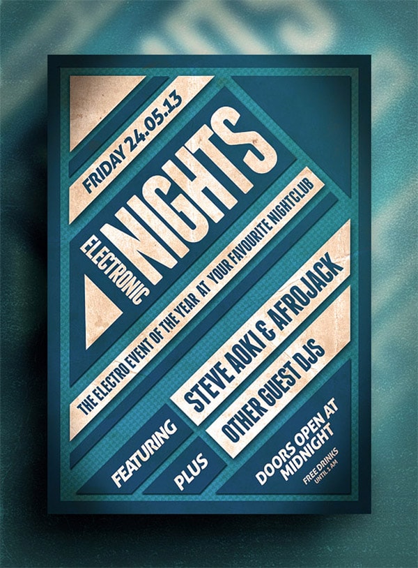 Template per Flyer in PSD da Scaricare Gratis - Electronic Nights