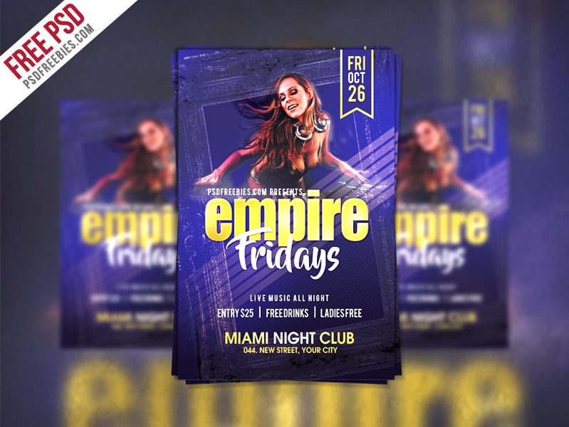 Template per Flyer in PSD da Scaricare Gratis - Friday Party