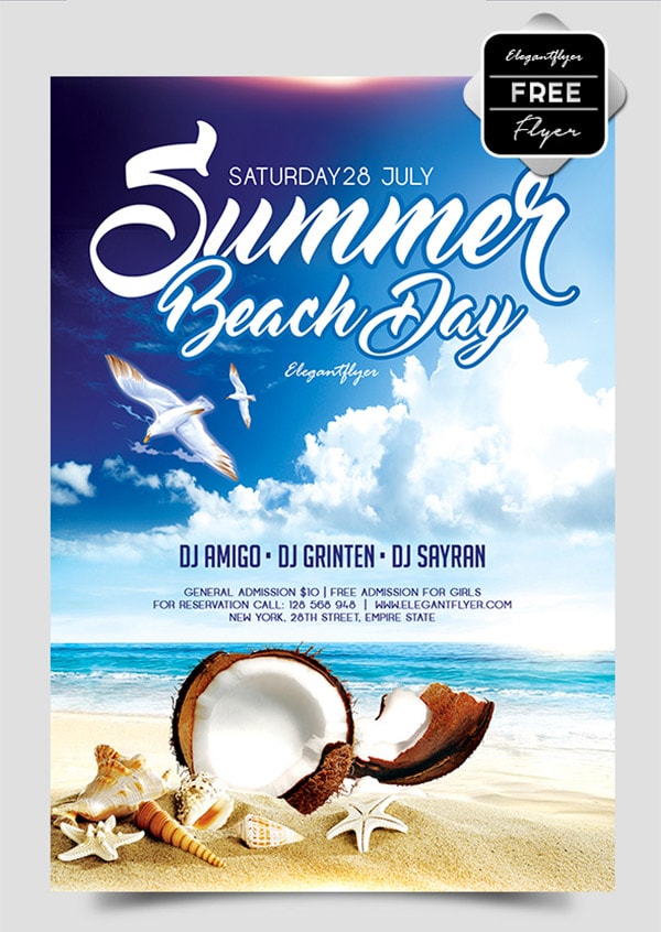 Template per Flyer in PSD da Scaricare Gratis - Summer Beach