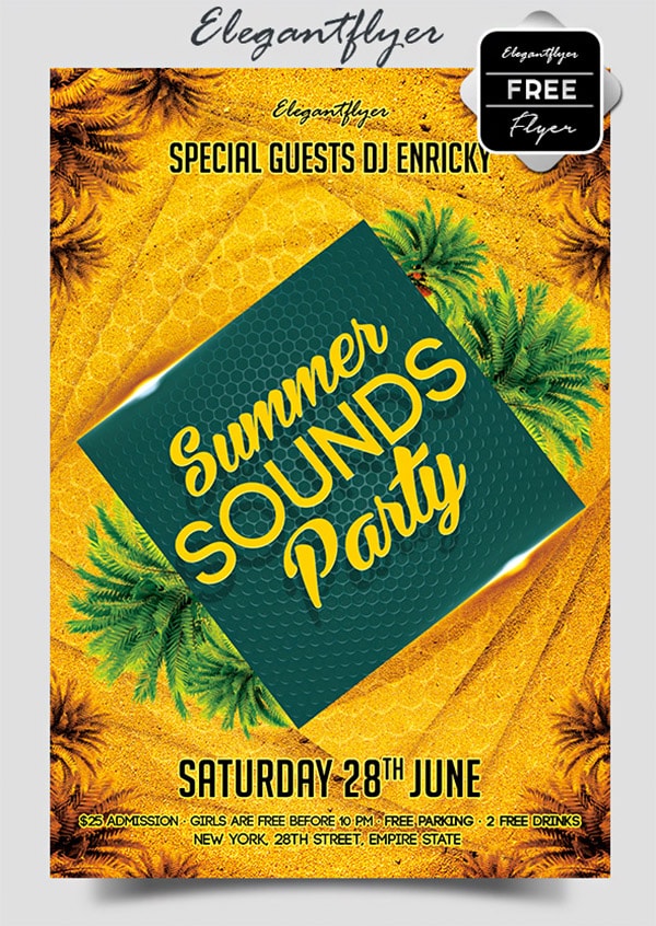 Template per Flyer in PSD da Scaricare Gratis - Summer Sounds