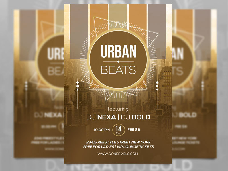 Template per Flyer in PSD da Scaricare Gratis - Urban Beats