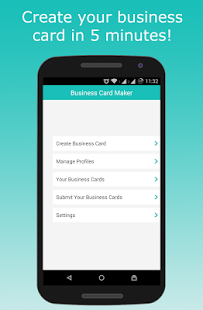 Schermata dell'app Business Card Maker per Android