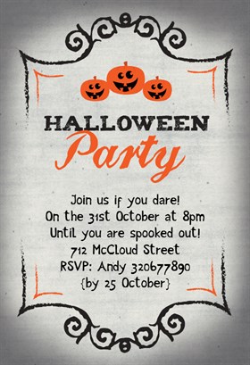 Biglietti di Invito per Feste di Halloween - Halloween Party