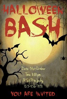 Biglietti di Invito per Feste di Halloween - Halloween Bash