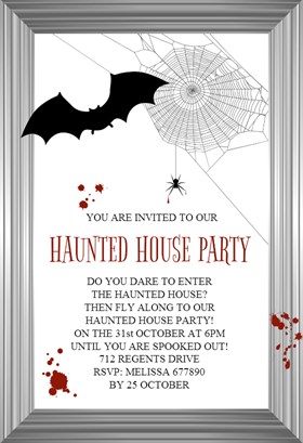 Biglietti di Invito per Feste di Halloween - Hunted House