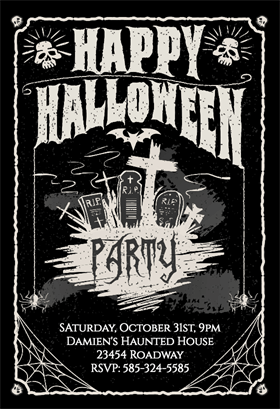 Biglietti di Invito per Feste di Halloween - Really Into Parties