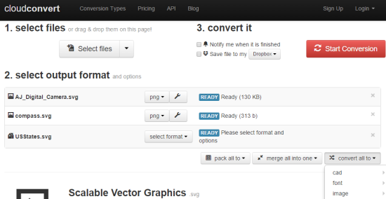 Siti per Convertire Immagini SVG in PNG - CloudConvert