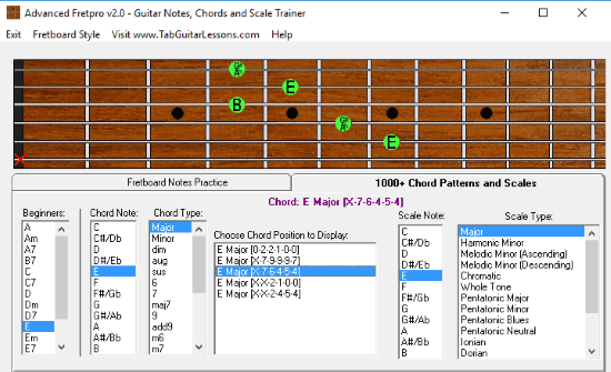 4 Programmi Gratis per Imparare a Suonare la Chitarra con Windows 10 - Advanced FretPro