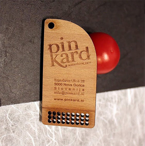 25 Modelli di Biglietti da Visita in Legno Molto Creativi - wooden business pin card