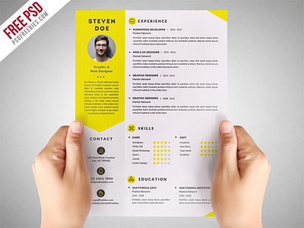 33 Modelli di Curriculum in PSD e AI per Photoshop e Illustrator - resume CV