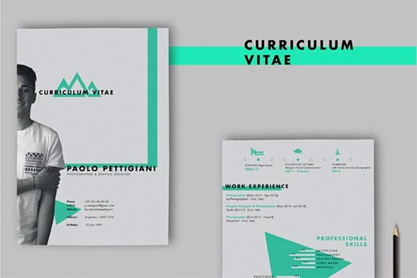 33 Modelli di Curriculum in PSD e AI per Photoshop e Illustrator - resume template PSD