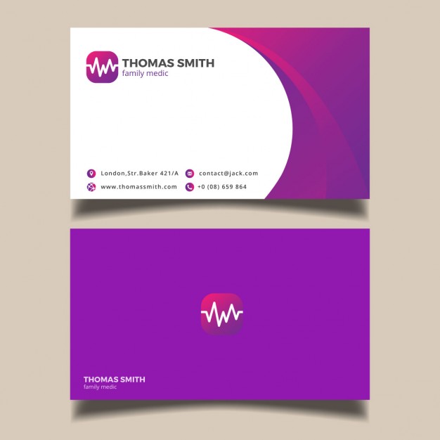 Modelli di Biglietti da Visita per Infermieri - Purple medical card