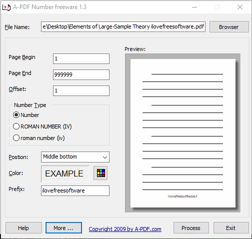 Номер в формате A-PDF