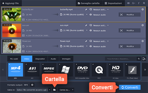 Come convertire video con Movavi