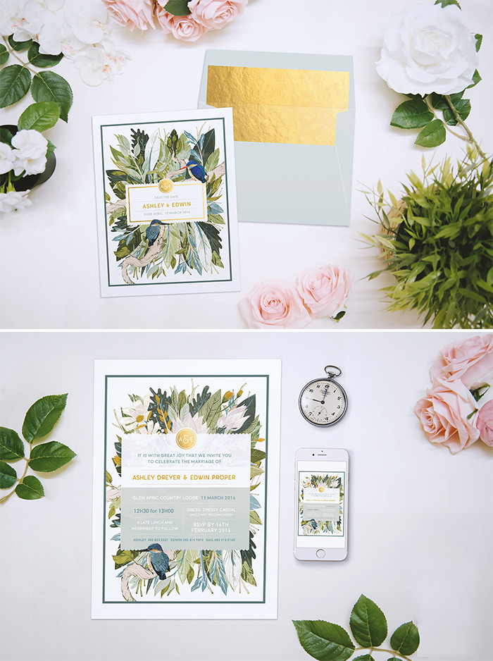 Floral wedding stationery