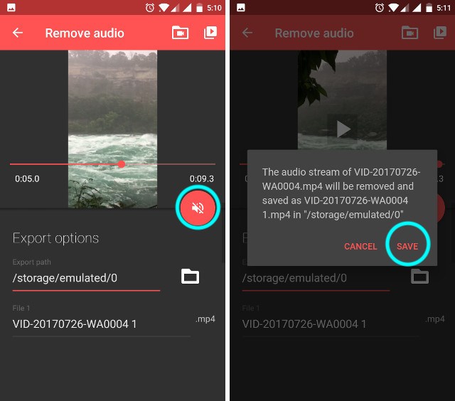 Come eliminare audio da video Android
