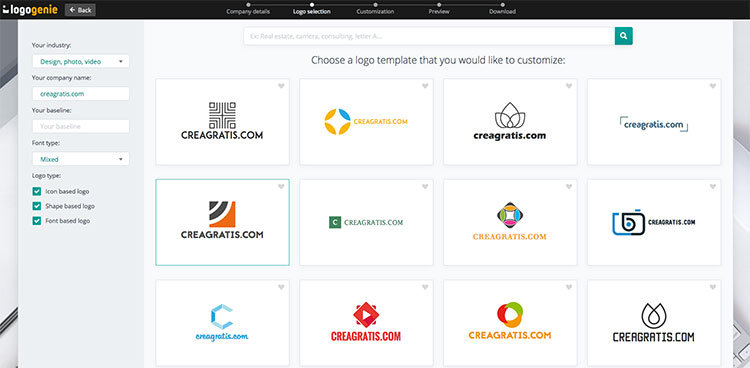 Creare un logo online con logogenie