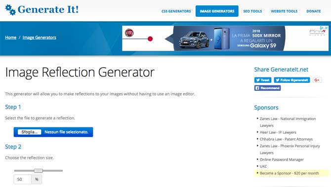 Image Reflection Generator