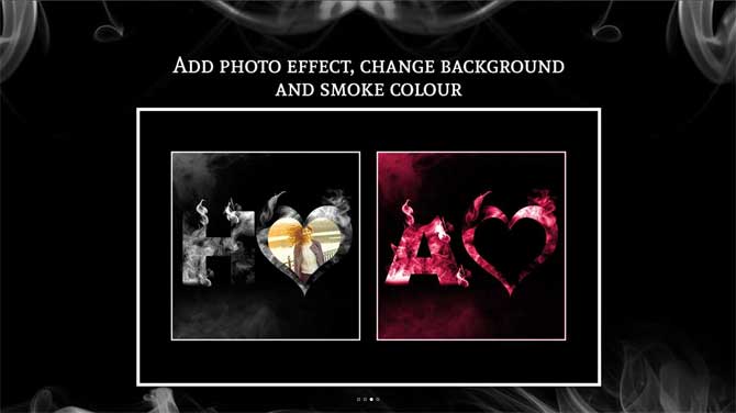 App Smoky Text Photo Frames