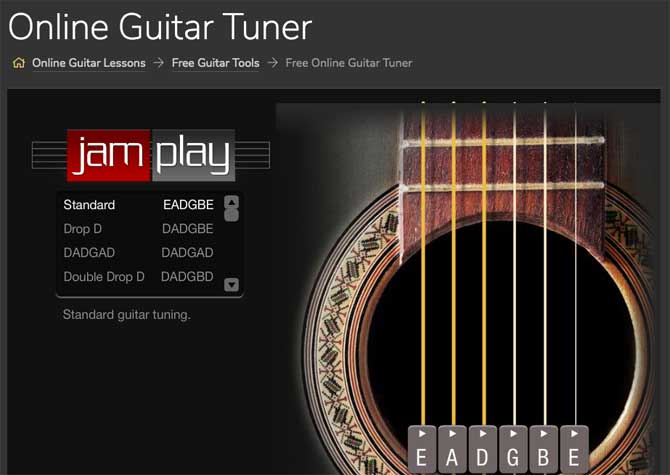 Online Guitar Tuner (by JamPlay)