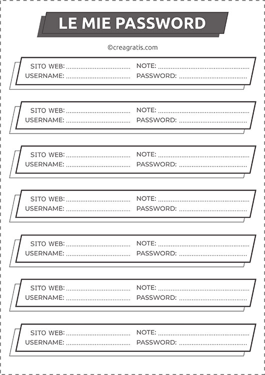 Quaderno delle password in PDF da stampare 3